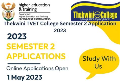 Thekwini TVET College Semester 2 Application 2023 - Explore the Best of ...