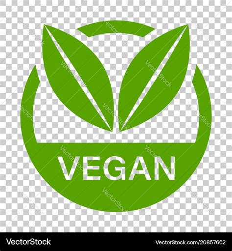 Vegan label badge icon in flat style vegetarian Vector Image