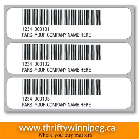 PARS Bar Code Label - Thrifty Winnipeg -Manitoba's Marketplace