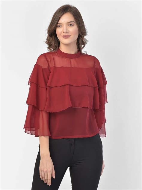 Eavan Maroon Layered Top | eavan