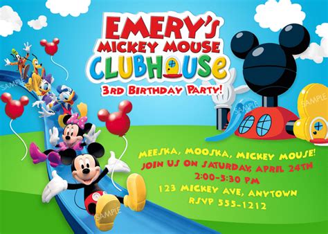 Mickey Mouse Clubhouse Invitation Free