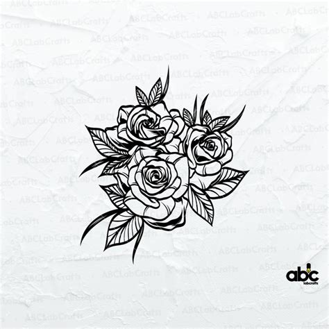 Rose Flower Svg Roses Clipart Svg Roses Stencil Svg Roses Stamp Svg Flower Svg Wedding Flower ...