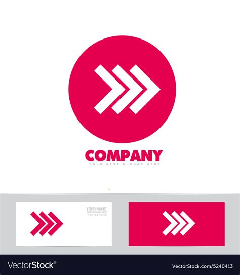 Forward arrow concept pink logo icon Royalty Free Vector