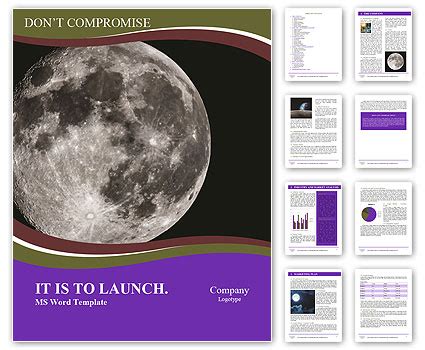 Detailed Lunar Surface Closeup: Examining The Moon's Features Up Close. Word Template & Design ...
