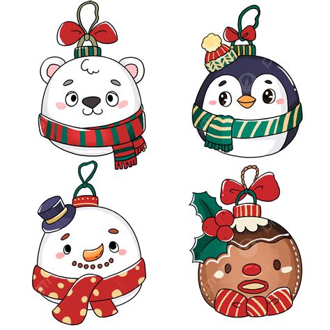 Christmas Tree Balls Clipart Hd PNG, Christmas Ball Animal Cartoon, Christmas, Christmas Balls ...