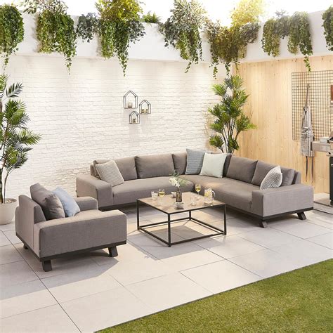 Nova – Tranquility Sunbrella Outdoor Fabric Corner Sofa with Armchair – Crownhill