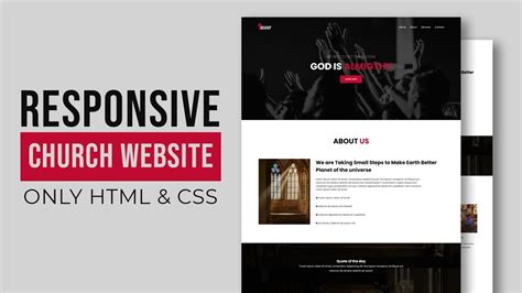 Responsive HTML Church Website Template | CSS Flexbox Layout - YouTube