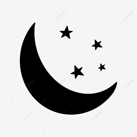 Moon Stars Silhouette Transparent Background, Moon Silhouette Black ...