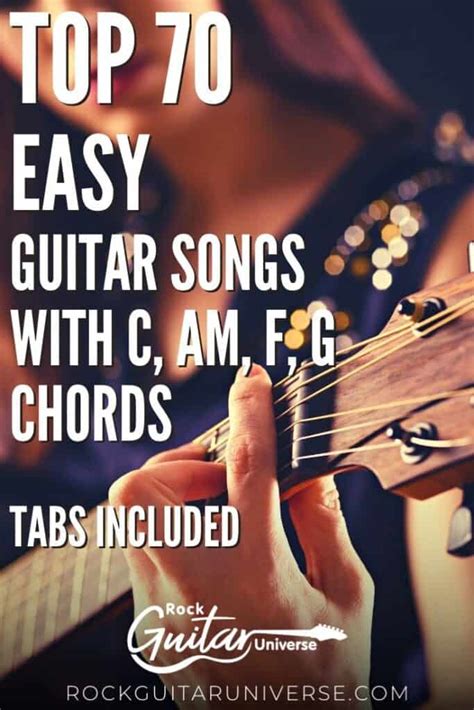 Top 70 Easy Guitar Songs With C, Am, F, G Chords – Tabs Included – Rock ...