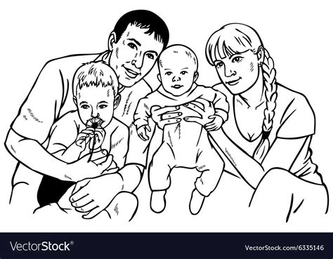 Happy family drawing Royalty Free Vector Image