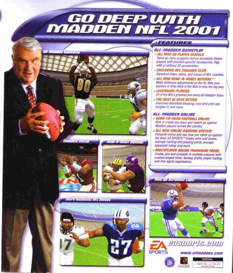 Madden NFL 2001 (2000) Windows box cover art - MobyGames