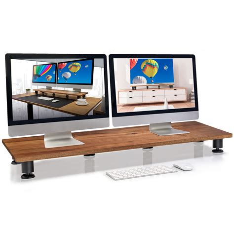 Buy Nordik Large Dual Monitor Riser for 2 - Premium Handmade Hardwood ...