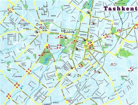 Tashkent Uzbekistan Tourist Map - Tashkent Uzbekistan • mappery