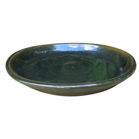 Allen + roth 13-in Green Ceramic Plant Saucer at Lowes.com