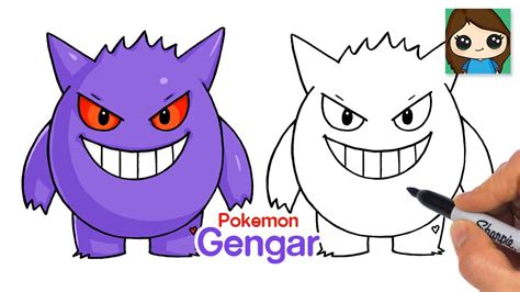 How to Draw Pokemon Gengar Easy - YouTube