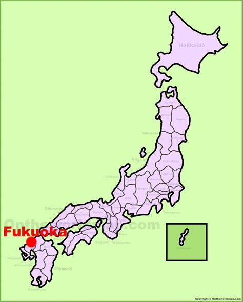 Fukuoka location on the Japan Map - Ontheworldmap.com