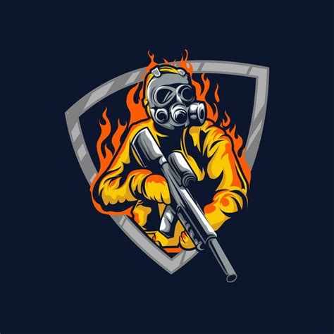 Mascot Gaming Logo Esport With Sniper Illustration | Logo illustration ...