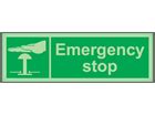 Emergency stop push button symbol and text safety sign. | SS2410 ...