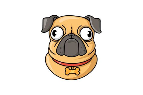 Funny Pug Flat Sticker. Adorable Pug Dog Graphic by pch.vector ...