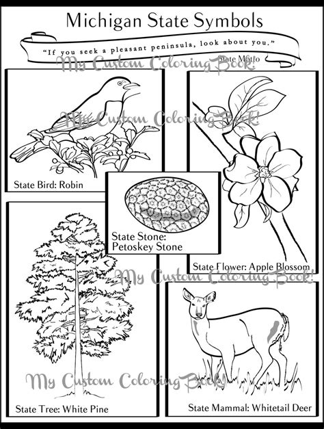 Michigan State Symbol Coloring Page Download