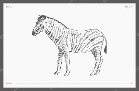 Premium Vector | High detail hand drawn vector illustration of zebra ...