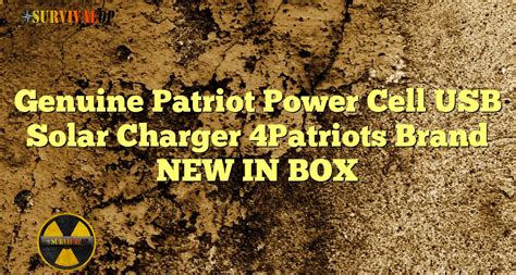 Genuine Patriot Power Cell USB Solar Charger 4Patriots Brand NEW IN BOX - SurvivalOP