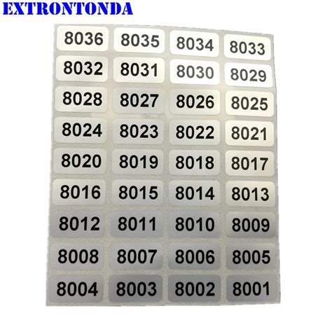 1000pcs Consecutive Number Labels From 8001 to 9000 Inventory Stickers ...