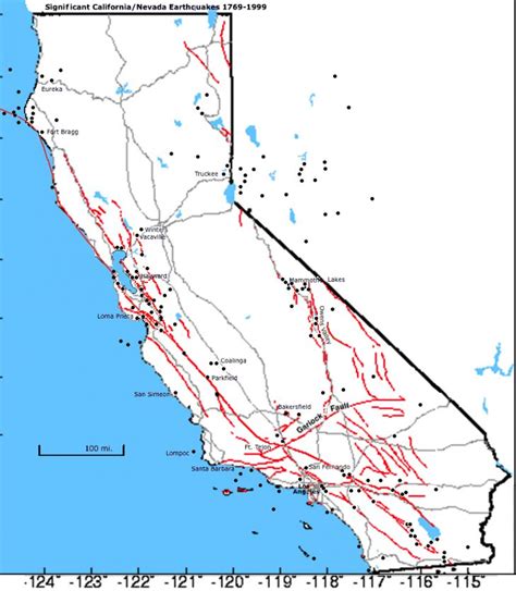 Quakes Faults Hd Hq Map Map California Fault Lines - Klipy - California ...