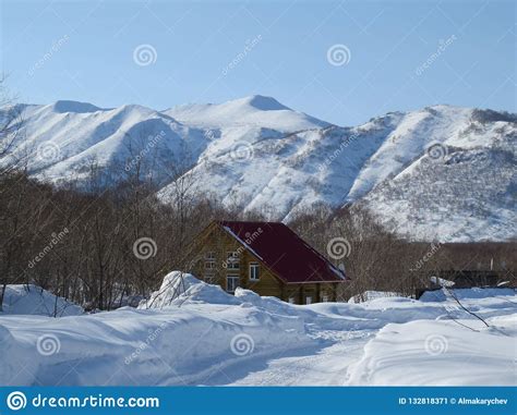 Winter in Kamchatka. Snow and Frost. View of Hills and Trees Stock Image - Image of pattern ...