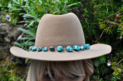 Turquoise Nugget and Suede Hat Band Cowboy Cowgirl Hat Band - Etsy