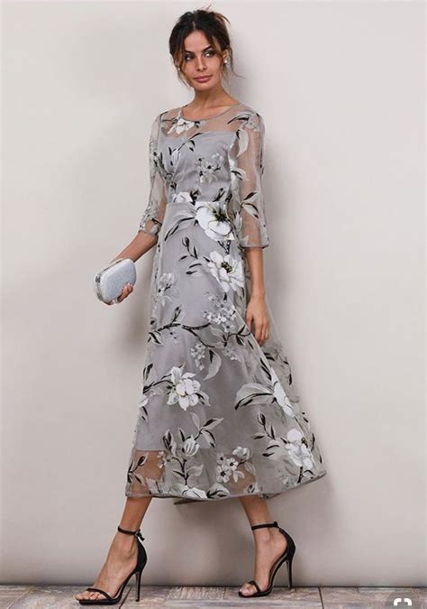 Size M Light Gray Floral Dress | Womens dresses, Floryday dresses, Maxi ...