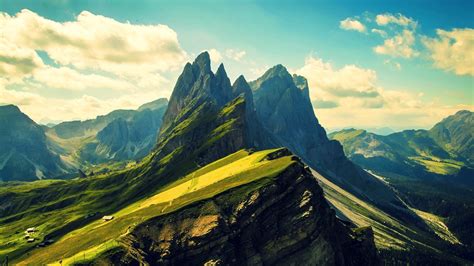 mountains, Green, Clouds, Sky, Rocks, Nature, Landscape, Photography Wallpapers HD / Desktop and ...