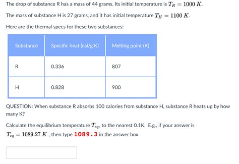 Solved THERMAL EQUILIBRIUM TEMPERATURE Consider a mixture of | Chegg.com