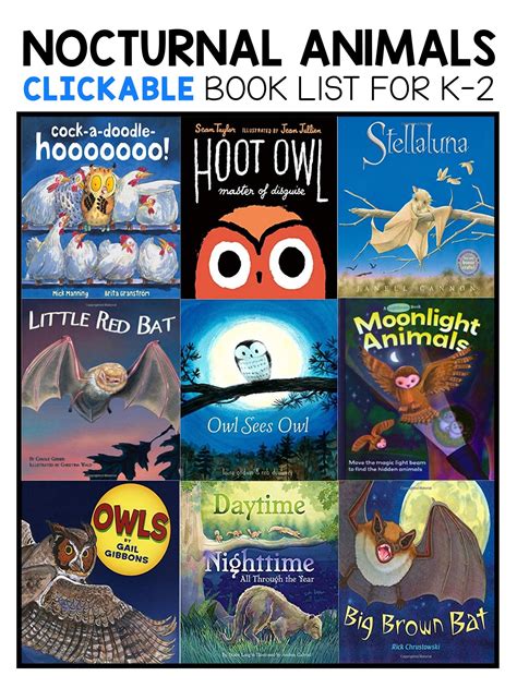 Best Nocturnal Animal Books for Kids | Kindergarten books, Animal books, Nocturnal animals