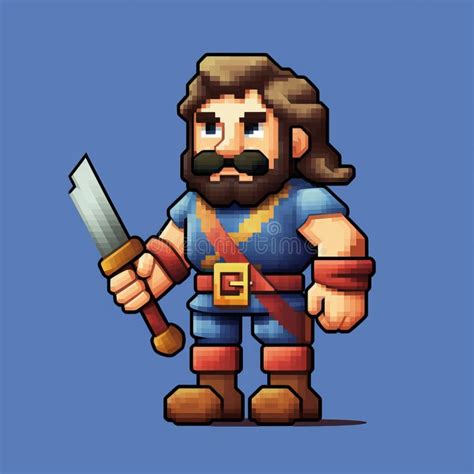 Pixel Art Viking Character Sprite Animation for 2d Game Stock ...