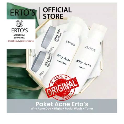 Jual ORI ERTOS WHY ACNE series untuk wajah berjerawat dan bekasnya | Shopee Indonesia