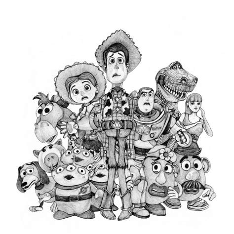 Toy Story on Pencil Sketch | Favorite cartoon character, Toy story characters, Cartoon characters