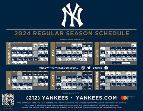 New York Yankees 2024 Schedule: Key Games, how to watch, and ticket details