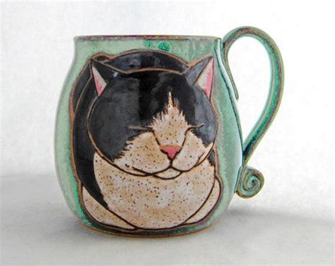 Cat Mug, Pottery Mug, Great Christmas Gift,cat Lover,mom Dad Handmade Gift, Custom Name Mugs ...