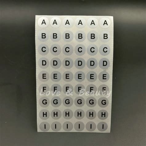 468 small pcs Alphabet Label Stickers A To Z 10mm Black Letters Silver ...