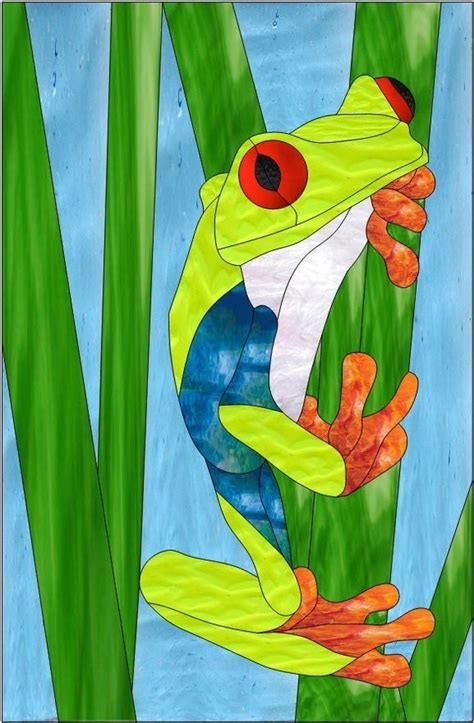 Tree Frog Stained Glass Pattern | Etsy