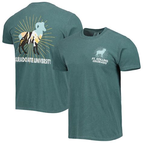 Men's Green Colorado State Rams Mascot Scenery Comfort Color T-Shirt