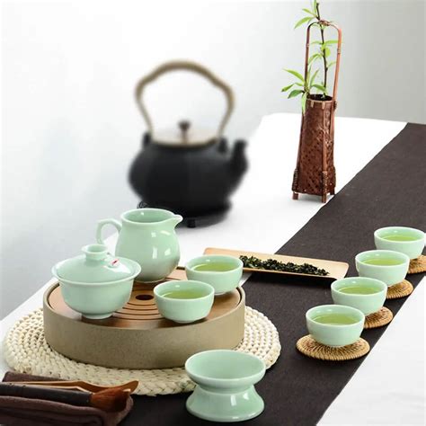 Tea Sets Porcelain China Chinese Kung Fu Tea Set Ceramic Portable Teacup Porcelain Service ...