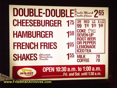 In and Out Menu