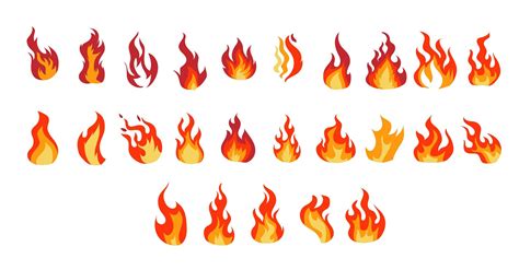 Fire Flames Cartoon Set 962997 Vector Art at Vecteezy