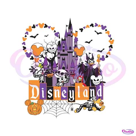 Happy Halloween Disneyland Castle Mickey And Friend SVG