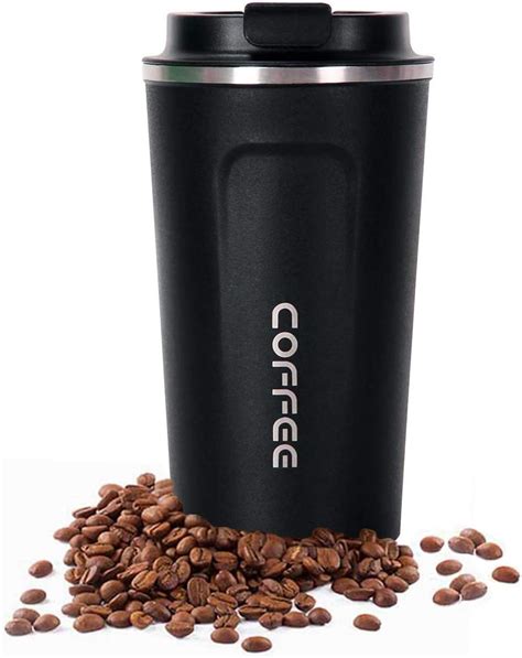Insulated Coffee Cup,18oz Thermal Vacuum Double-Wall Stainless Steel Coffee Cup Reusable ...