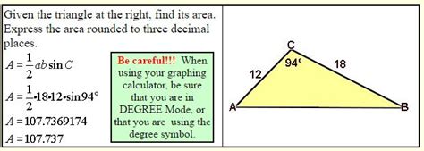 Area of Triangle and Parallelogram Using Trigonometry