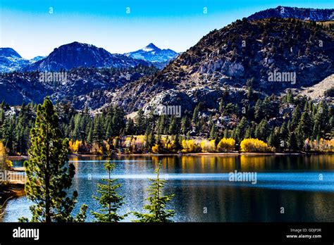 Silver Lake along California Highway 158 the June lake loop in the ...