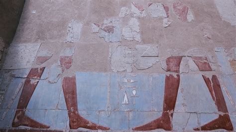 Ancient Wall Paintings In The Temple Of Hatshepsut, Egypt 23039607 Stock Video at Vecteezy